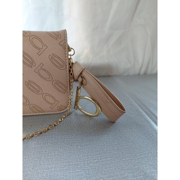 Bebe Shoulder Bag Chain Strap Pocketbook Brand Spellout Blush Pink Vegan Leather - Picture 3 of 16